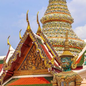 Templos del Gran Palacio en Bangkok durante un viaje por Tailandia
