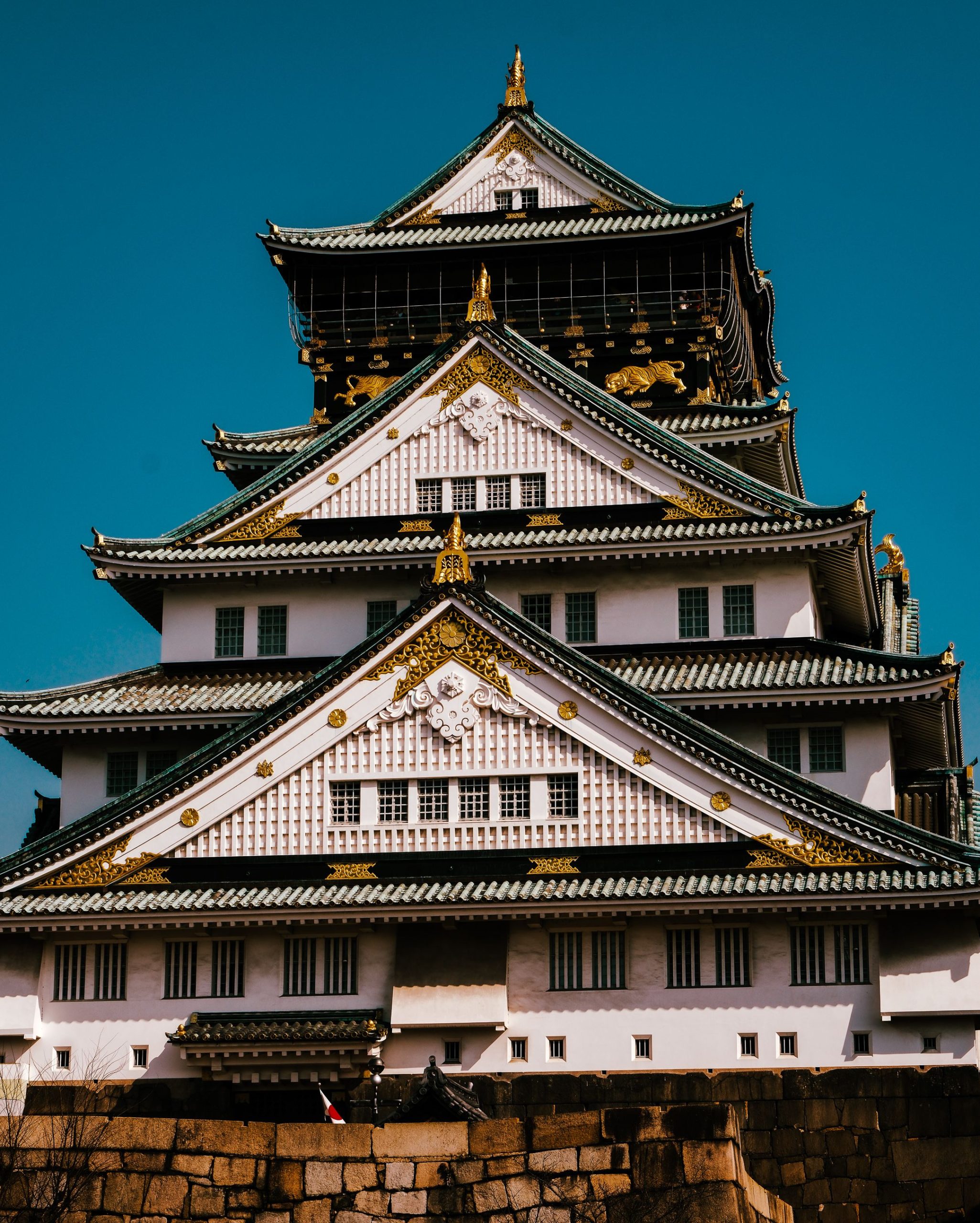 Monte Fuji con pagoda japonesa roja y cerezos en flor en Japón.